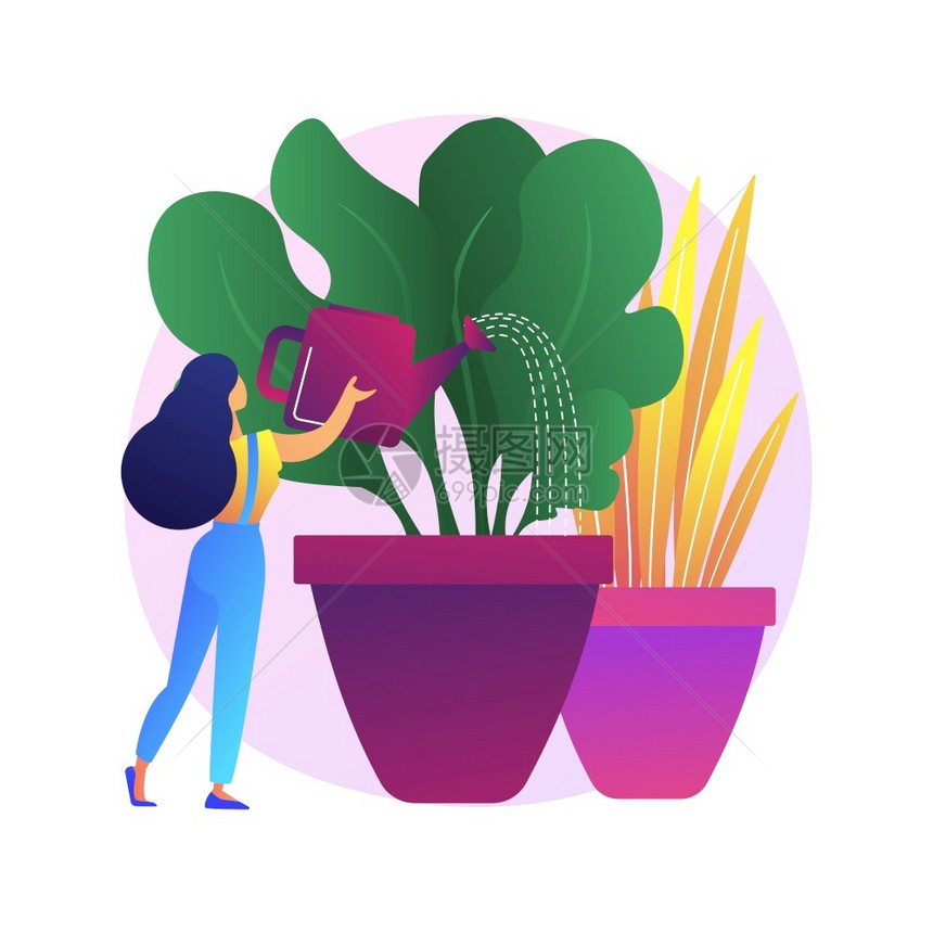 家庭园艺抽象概念矢量插图种植室内蔬菜给花浇水生态园艺与自然重新连接保持家庭理念种子植抽象隐喻家庭园艺抽象概念矢量插图图片
