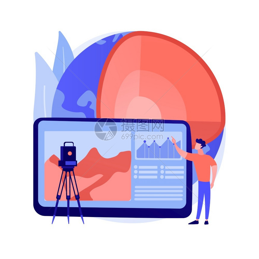 地球物理调查科学应用物理学大课程地球科调查电磁探索方法抽象比喻地球物理抽象概念矢量说明图片