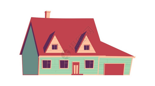 孤立的房屋建筑卡通矢量插图背景图片