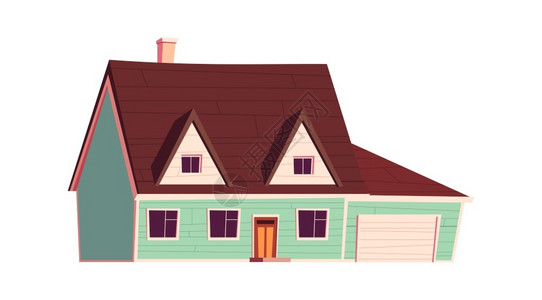 孤立的房屋建筑卡通矢量插图图片