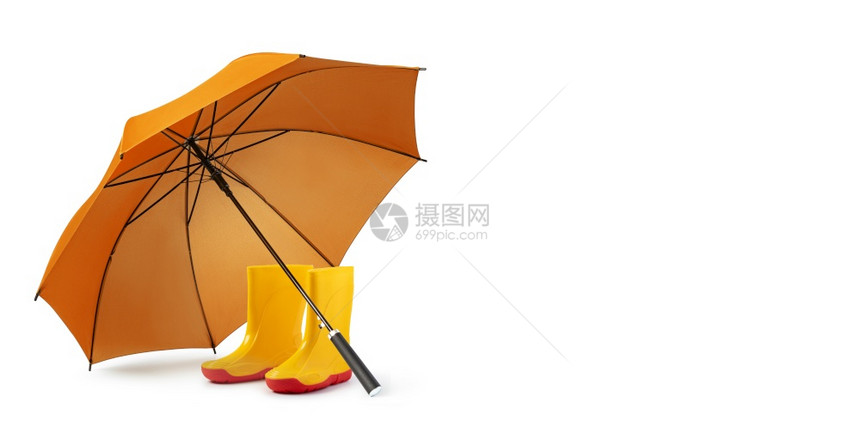 白色背景的橙雨伞和口香糖橙色雨伞和口香糖图片