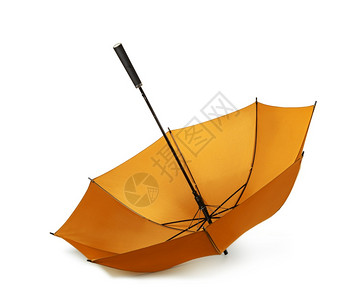 白色背景上的橙伞背景图片