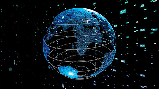 矩阵空间全球数据科技和计算机编程摘要信息时代未来的数字地球网络连接3Denderingcg背景