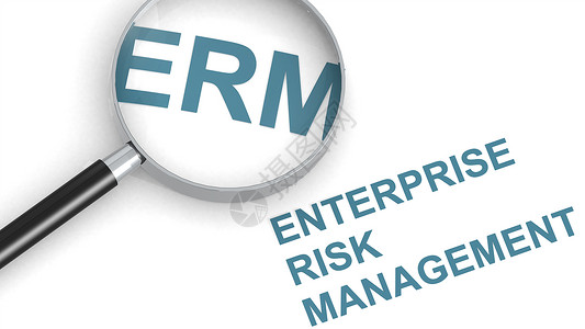 企业风险管理机构风险管理企业放大镜下的单词3D背景