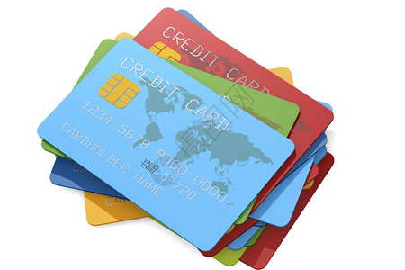 多色信用卡3D金融高清图片素材