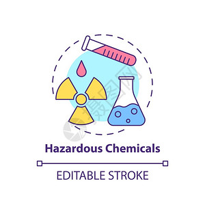 化学安全危险化学品概念图标插画