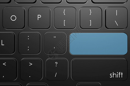 3D转换键盘上的蓝空白按钮图片