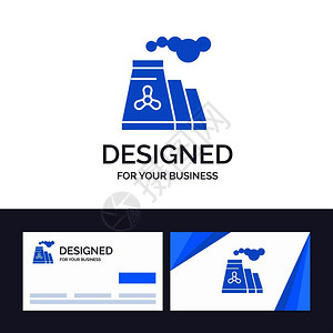b站logo创意商卡和Logo模板工厂污染生产烟雾矢量说明插画