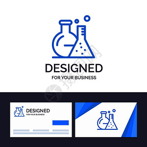 科学标志创意商卡和Logo模板TubeFlask实验室科学矢量说明插画