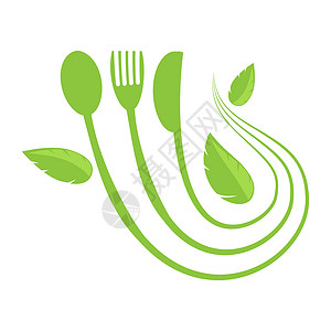 餐具icon咖啡厅的食物图标白背景上孤立的叉式勺子刀罗戈设计白背景上孤立的面食图标背景