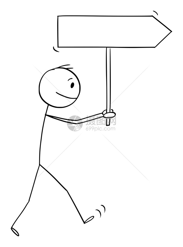矢量卡通插图说明人或商用空箭标持有和行走矢量卡通说明人或商持和行走空箭标图片