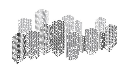 夜间插图设计时的城市天线图片
