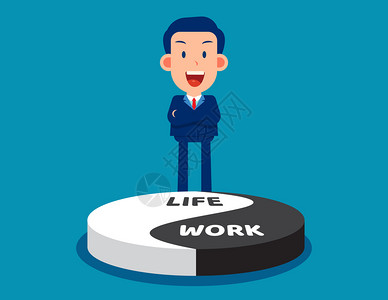 明喻关于工作与生活平衡的咨询意见平衡概念插画