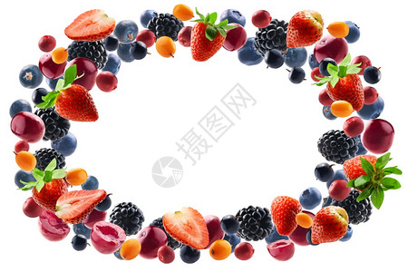 许多不同的浆果以白色背景的框形式出现许多不同的浆果以白色背景的框形式出现背景图片