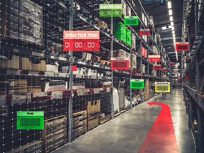 超市管理系统智能仓储管理系统利用扩大的现实技术确定一揽子采摘和交付背景