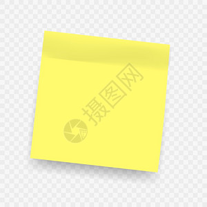 黄色纸张黄色现实的粘贴笔记广场的纸注解以透明背景上的软阴影隔离纸上的信息重要备忘录空白提醒列表办公室文具矢量对象黄色现实的贴纸注解广场的插画