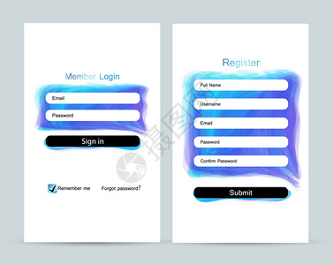 登录页面的矢量插图签名表登录注册创建账户移动应用程序注册表背景图片
