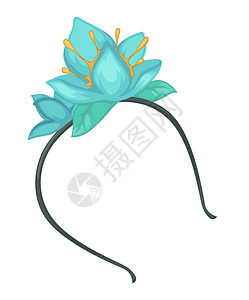 带装饰花的发带矢量插画背景图片
