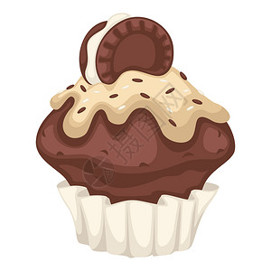 巧克力可颂以可粉慕斯或奶油制成的甜点装有脆饼面包或自制生产部分零食和甜配有巧克力基底和喷洒剂插画