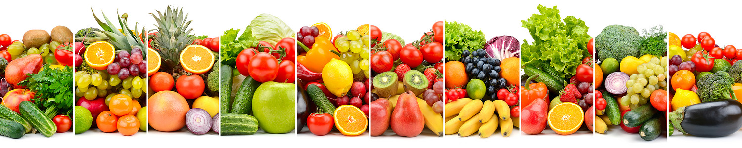 蔬菜水果和以垂直线分隔白开图片