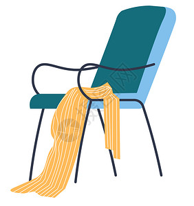 棉围巾椅子和围巾卡通矢量插画插画