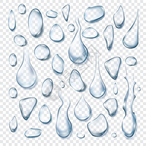 透明流淌的水滴3d写实水滴水渍插画
