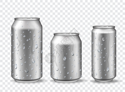 纯洁水酷站铝罐啤酒罐易拉罐插画