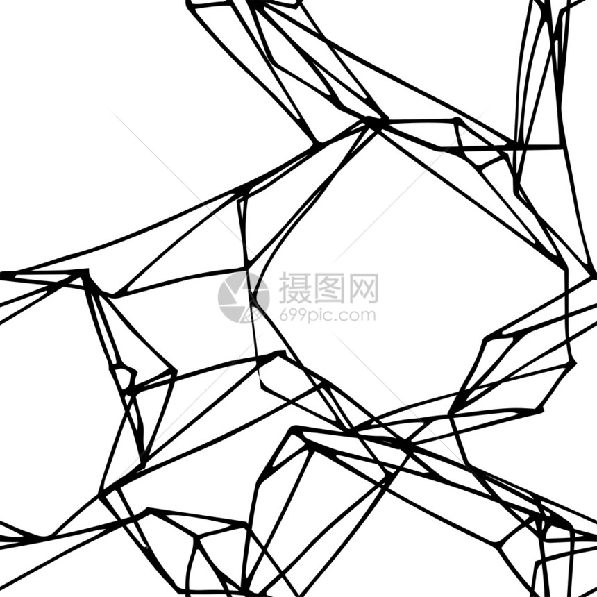 几何形状无缝的图案抽象线条和形状当代背景印刷简单和现代纺织设计具有未来黑色六边形的壁纸平板式矢量抽象的几何形状和线型矢量图片