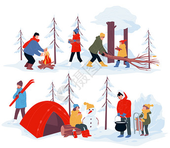 冬季营地露营图片