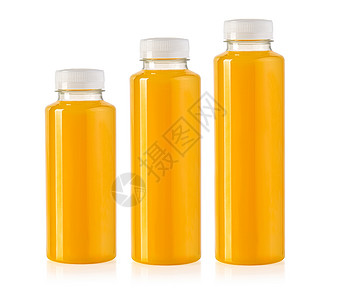 白色背景上的果汁黄色橙瓶罐孤立准备用于设计产品包装图片