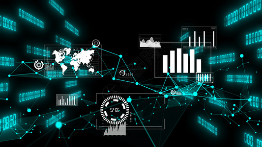 商业数据和财务字图表3D图片