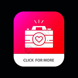 相机Cam视频游戏图像相片移动应用程序按钮Android和IOSGlyph版本背景图片