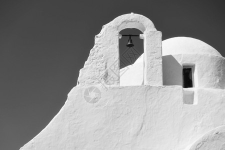 希腊米科诺斯岛PanagiaParaportiani教堂多米和贝利图片