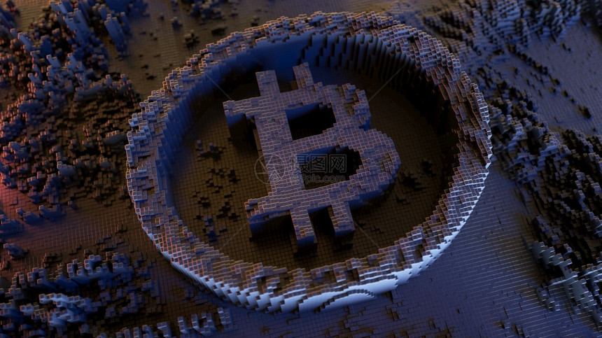 3D插图数字加密货币概念图片