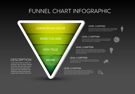 图层漏斗Infographic模板深反向金字塔信息图漏斗模板图片