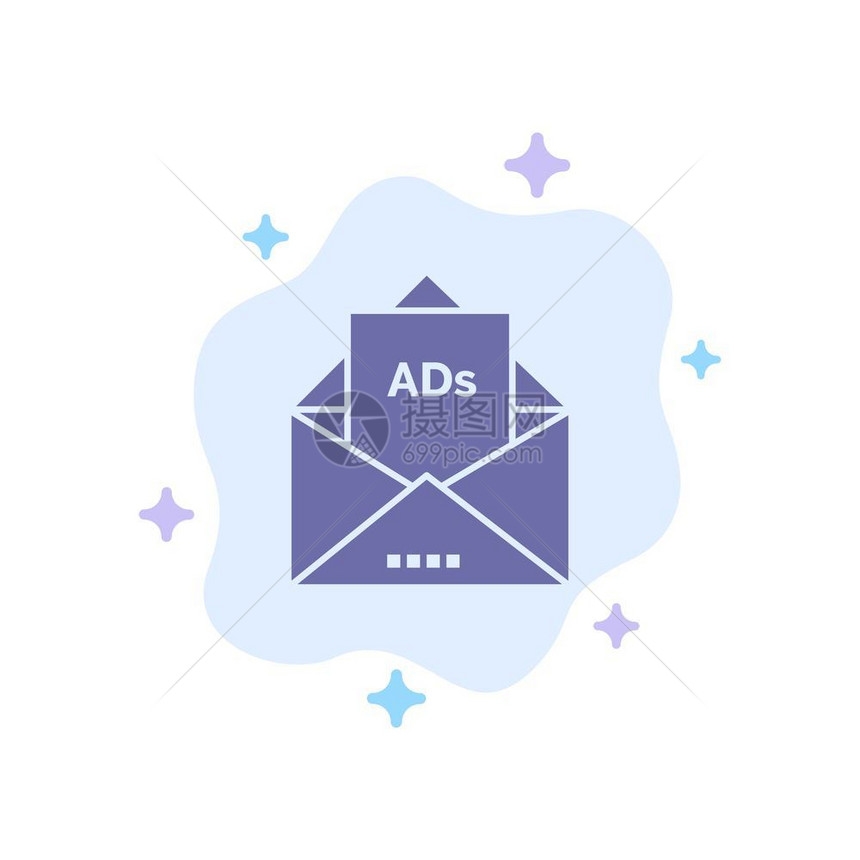 Ad广告电子邮件信蓝色灯关于抽象云背景图片