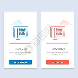 电话传真号码呼叫蓝色和红下载购买图片