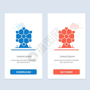 AtomiumLandmark纪念名胜蓝色和红下载购买网络元件卡模板图片