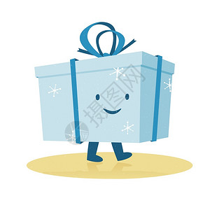 列夫罗Hanukkah与礼品盒一起庆祝BlueChanukah为犹太节日Hanukkah或Chanukah提供礼品盒卡通风格矢量插图插画