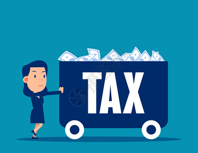 税款金融与经济概念可爱的平板卡通矢量插图插画