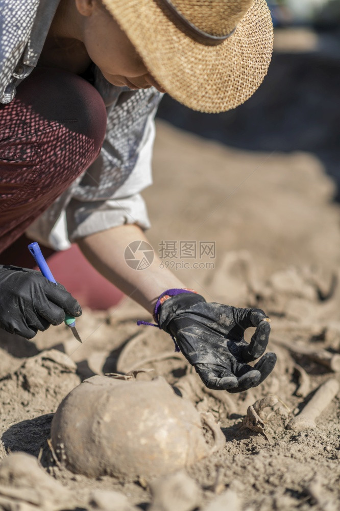 古代人类骨架考古挖掘代历史墓址考挖掘图片