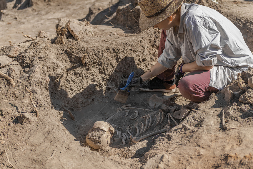 古代人类骨架考古挖掘代历史墓址考挖掘图片