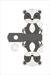 填缝胶枪卡通可爱獾容器设计插图插画