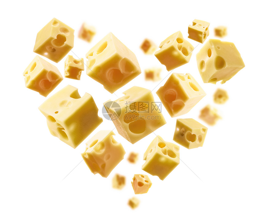 白色背景的心脏形状奶酪立方体白色背景的奶酪立方体形状的心脏奶酪立方体白色背景的奶酪立方体形状的心脏奶酪立方体图片