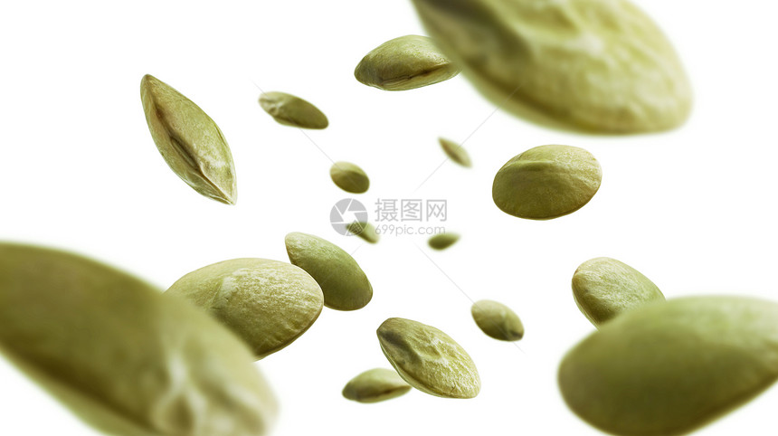 绿色扁豆悬浮空中图片