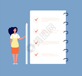 计划列表核对清单概念商业妇女待办名单月规划时间管理和调查形式为矢量背景核对清单任务文件业计划清单插图月规划时间管理和调查形式为矢量背景插画