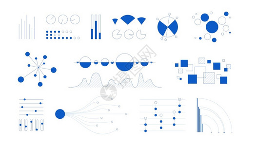 图形演示最小成形图信息可视化的简单计划和图表商业演示的图形元素蓝色几何光图矢量等宽度尺和指标集商业演示的图形元素几何光图矢量尺度和指标集插画
