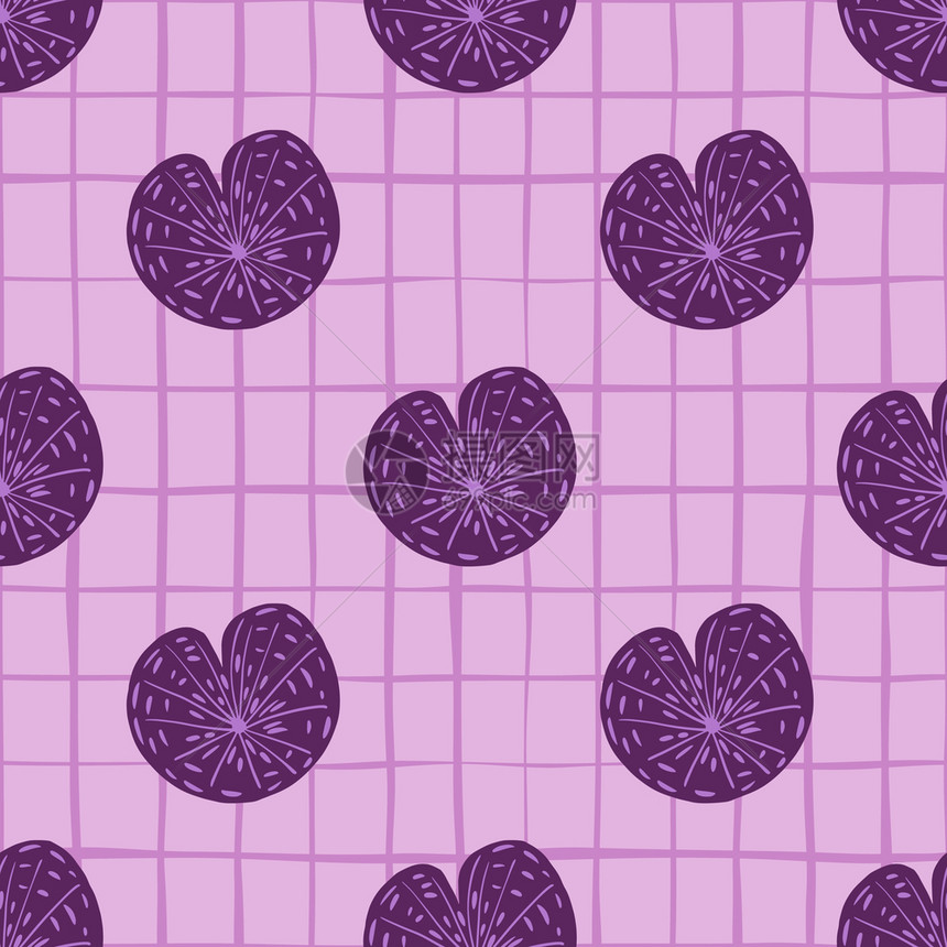 紫色荷叶矢量插画图片