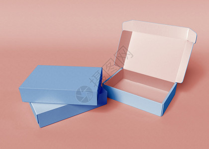 3d插图开放纸箱模型图片