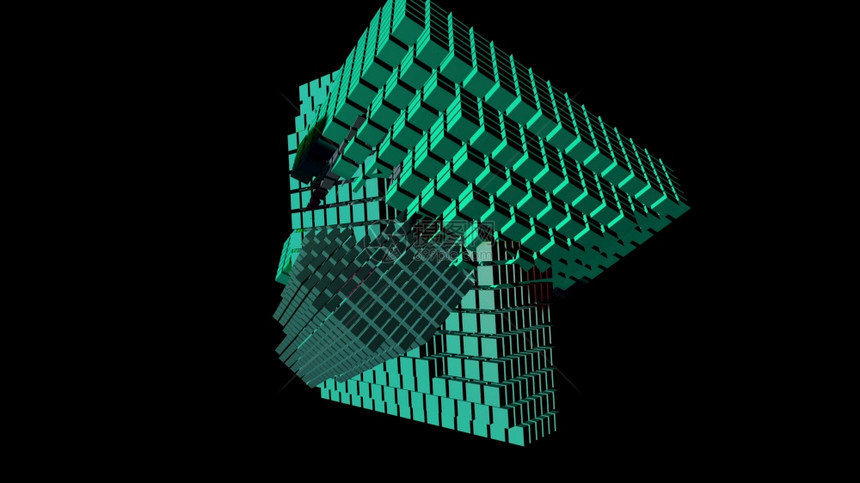 黑色上方几何物体的3D示例图片